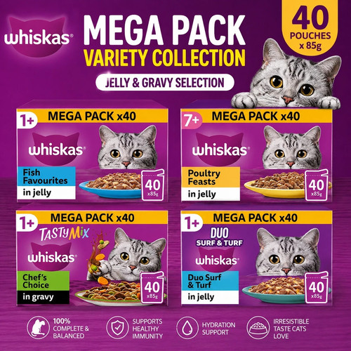 Whiskas wet cat food pouches - wet,