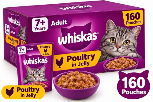 160 pouches 85g whiskas - pouches, x